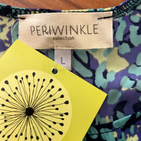 Periwinkle | Allison Ruffle Print Sleeveless Top - Large - Picture 3 of 7